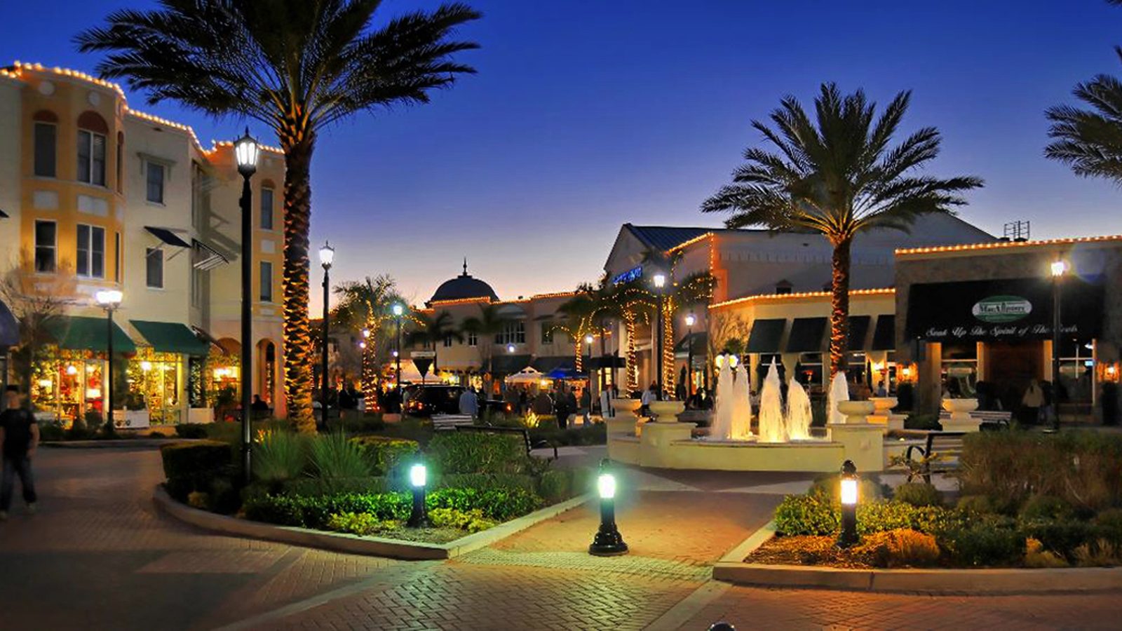 Main Street at Lakewood Ranch, Florida at dusk