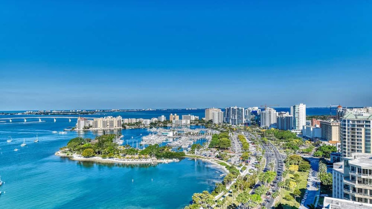 The Sarasota bayfront and downtown Sarasota, Florida